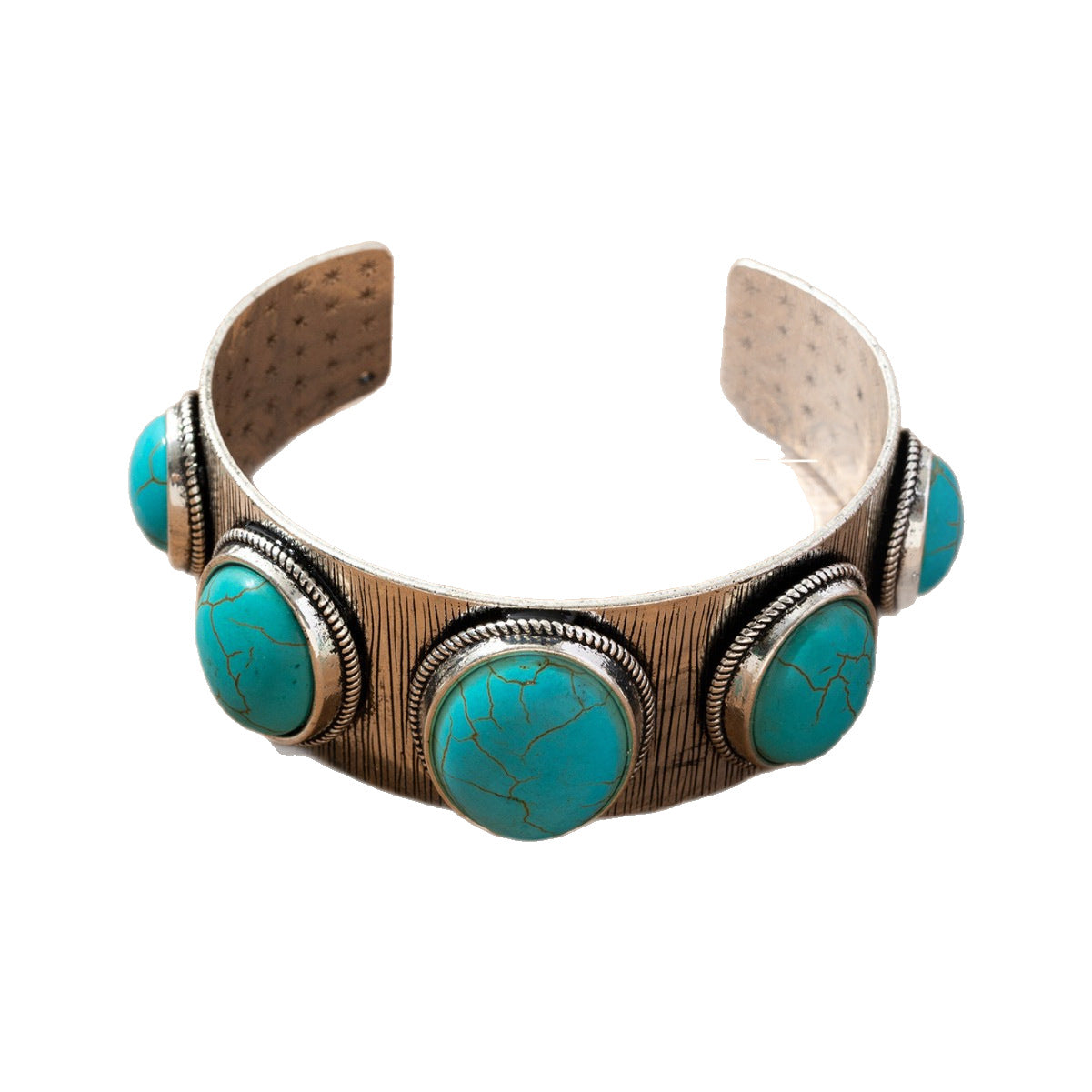 Wholesale Retro Turquoise Bracelet Carved Bohemian Open Bracelet Jewelry